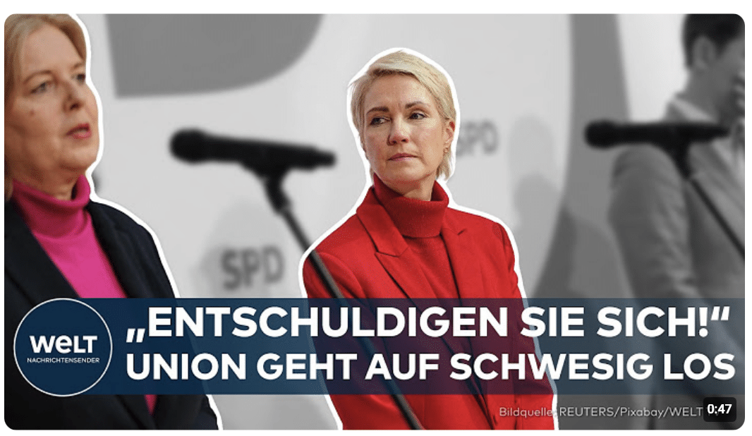 BERLIN: „Entschuldigen Sie sich!“ Union geht nach Bas-Rücktritt auf Manuela Schwesig los