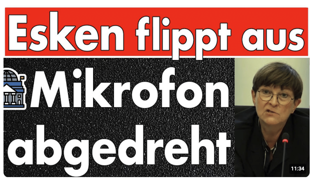 Esken flippt aus: Mikrofon abgedreht – AfD im Ausschuss das Wort entzogen!