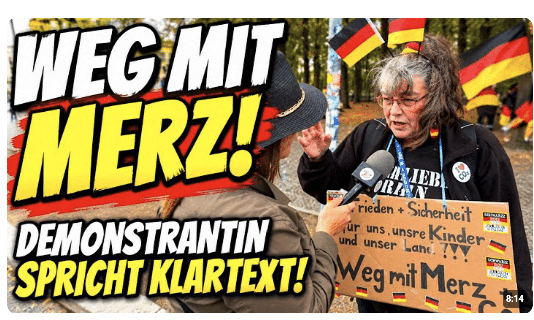 Demonstrantin spricht KLARTEXT & rechnet mit Merz Regierung ab! „Habts ihr einen an der Klatsche?“
