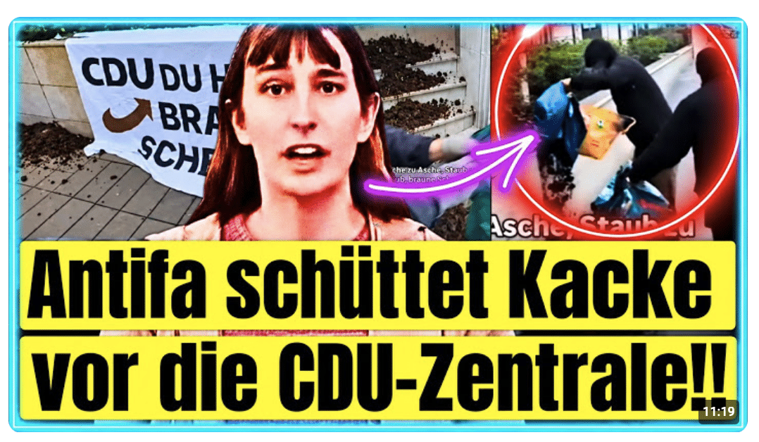 Antifa schüttet Kacke vor CDU-Zentrale | „Schüler-Protest“ jetzt auch in Hamburg (mit Blockade)
