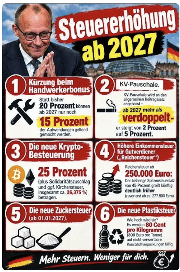 Steuererhöhungen ab 2027! Weniger für Dich!