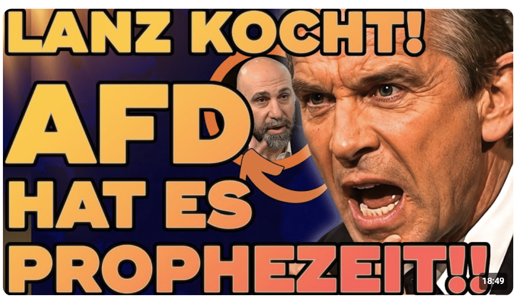 PLÖTZLICH gibt LANZ AFD Recht, danach werden alle PANISCH! 