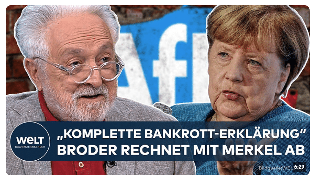 BRANDMAUER-DEBATTE: „Eine komplette Bankrott-Erklärung!“ – Kolumnist Broder rechnet mit Merkel ab