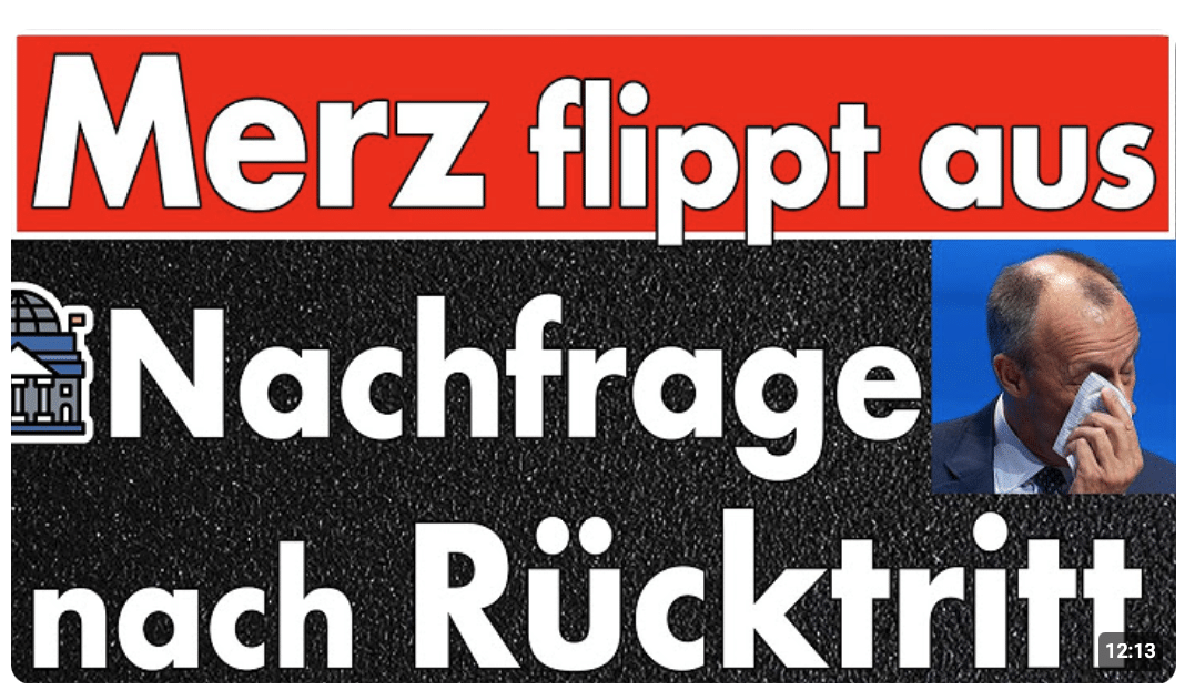Merz flippt aus – JU-Mitglied fordert Rücktritt: „Fahren Sie zum Bundespräsidenten!“