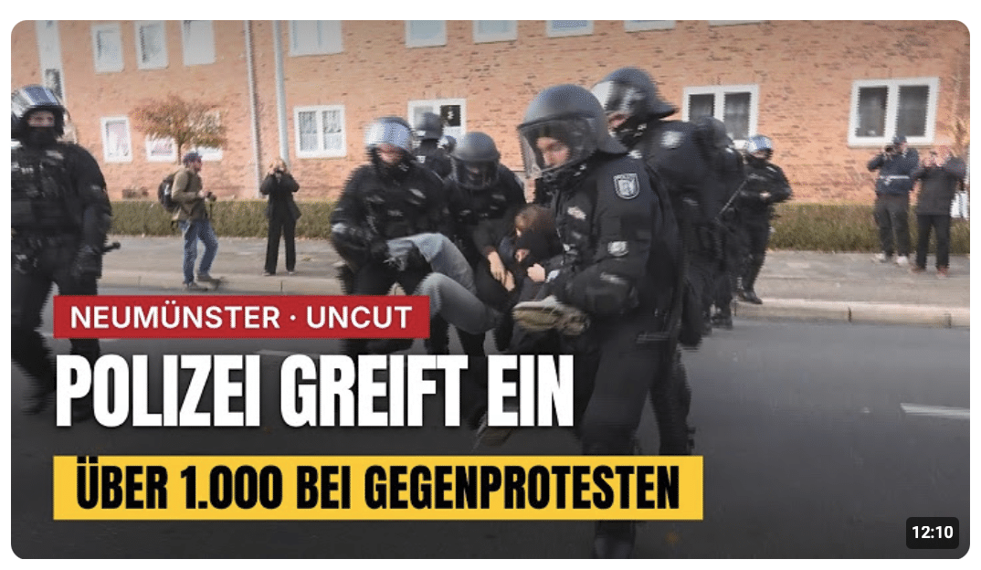 UNCUT: Sitzblockade geräumt – Demo-Tag in Neumünster