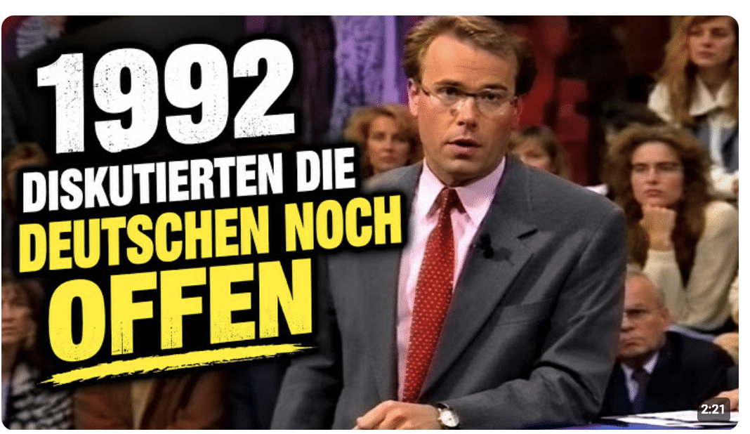 Wie man 1992 in Deutschland diskutierte