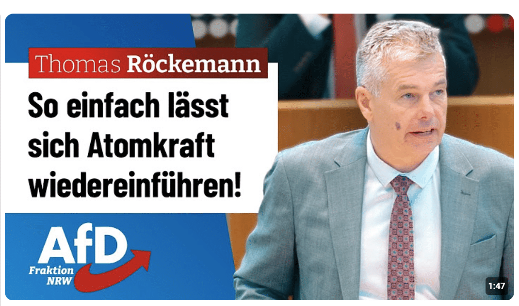 Deutsche Atomkraft ist nur eine Parlamentsabstimmung entfernt! – Thomas Röckemann (AfD)