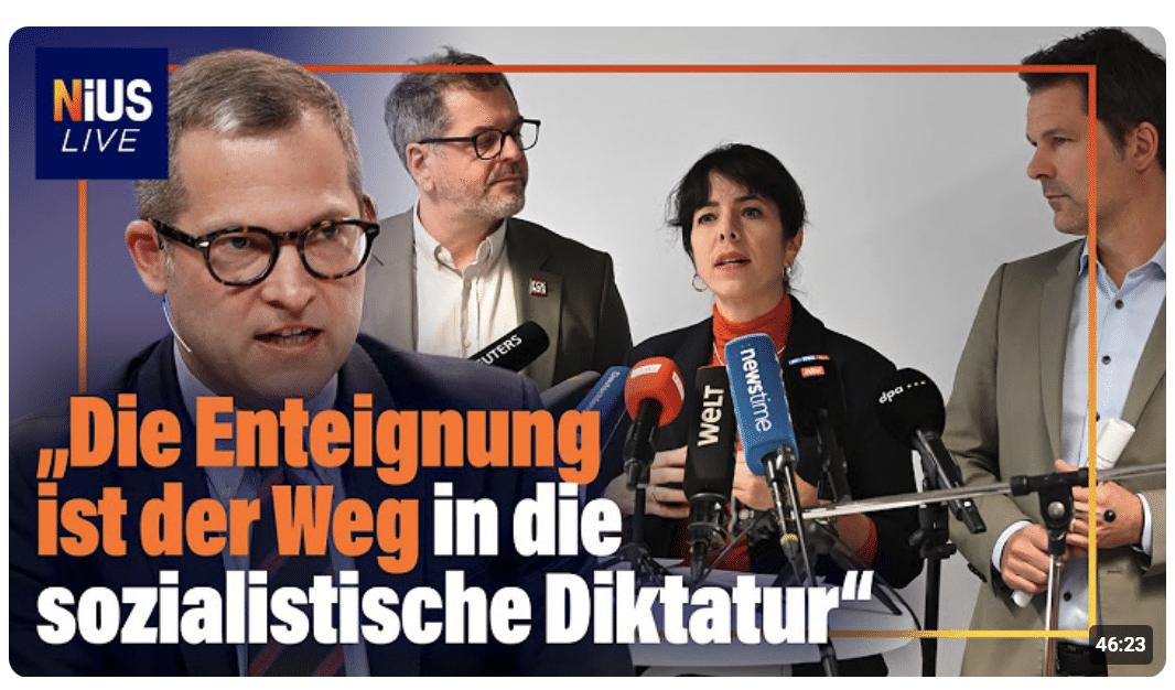 Berlin: „Die Enteignung ist der Weg in die sozialistische Diktatur“ I NIUS Live