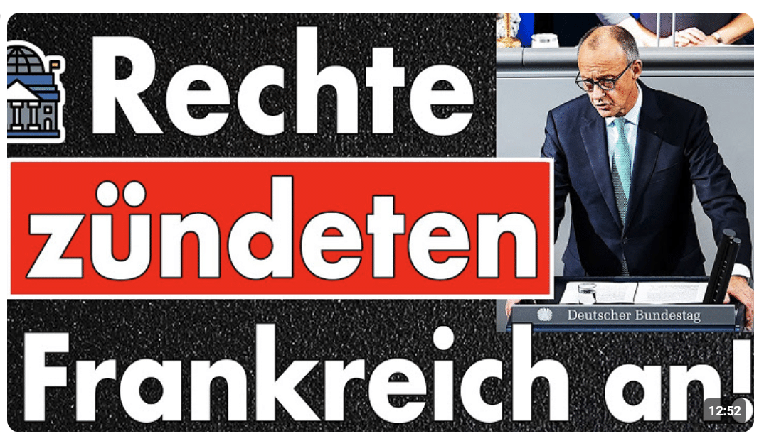 Merz behauptet: Rechte haben Frankreich angezündet & lügt im Bloomberg-Interview