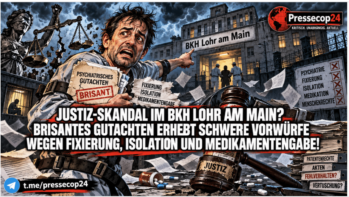 JUSTIZ-SKANDAL IM BKH LOHR AM MAIN? BRISANTES GUTACHTEN ERHEBT SCHWERE VORWÜRFE WEGEN FIXIERUNG, ISOLATION UND MEDIKAMENTENGABE!