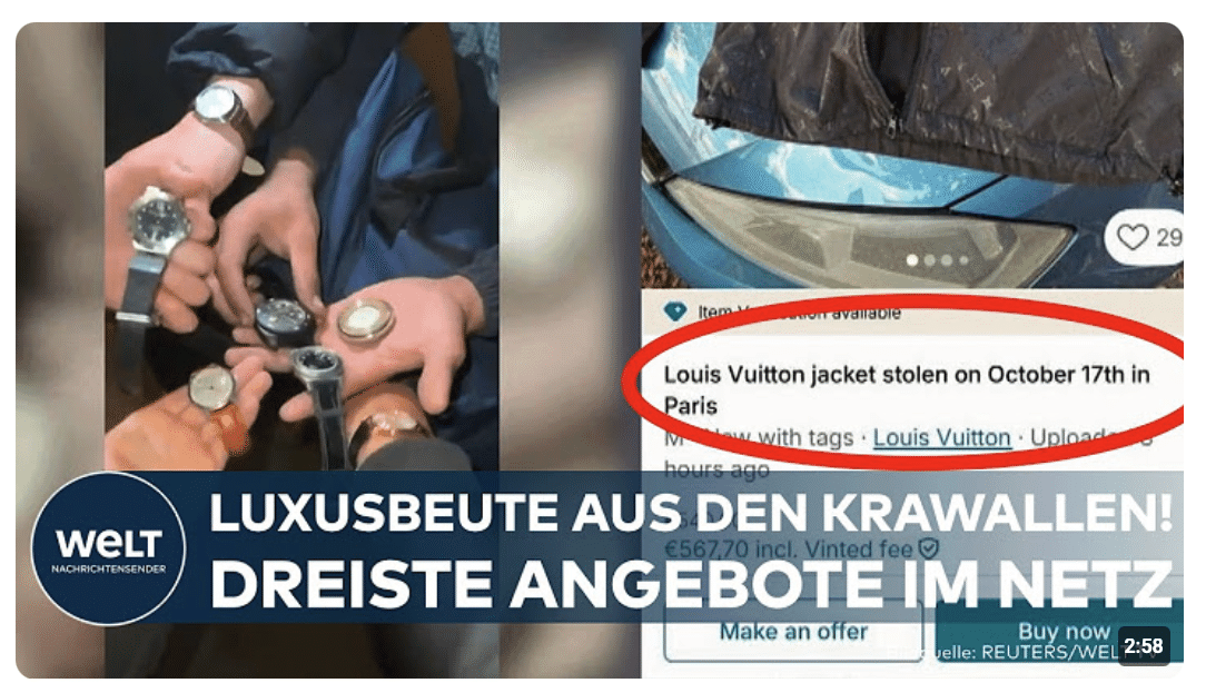 KRAWALLE IN FRANKREICH: Plünderer verkaufen Luxusbeute im Netz – Militär soll neue Gewalt verhindern