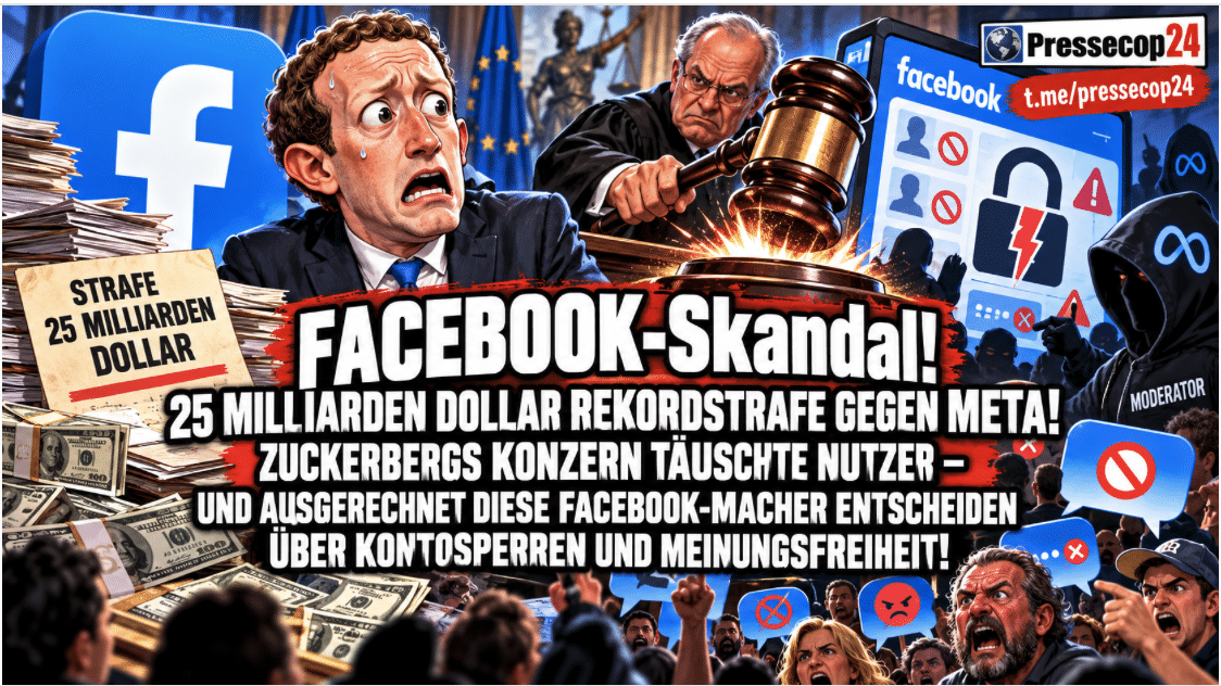 FACEBOOK-Skandal! 25 MILLIARDEN DOLLAR REKORDSTRAFE GEGEN META! ZUCKERBERGS KONZERN TÄUSCHTE NUTZER – UND AUSGERECHNET DIESE FACEBOOK-MACHER ENTSCHEIDEN ÜBER KONTOSPERREN UND MEINUNGSFREIHEIT!