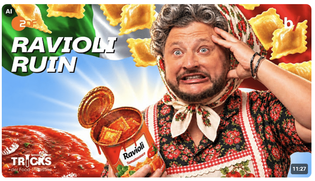Ravioli Rätsel: Sebastian Lege sucht das Fleisch in Edekas Dosen-Ravioli