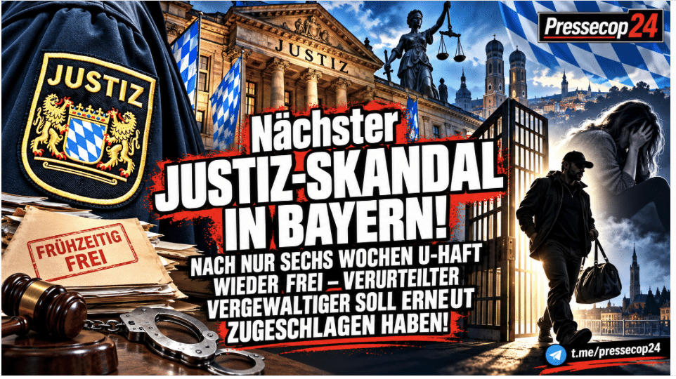Nächster JUSTIZ-Skandal IN BAYERN! NACH NUR SECHS WOCHEN U-HAFT WIEDER FREI – VERURTEILTER VERGEWALTIGER SOLL ERNEUT ZUGESCHLAGEN HABEN!