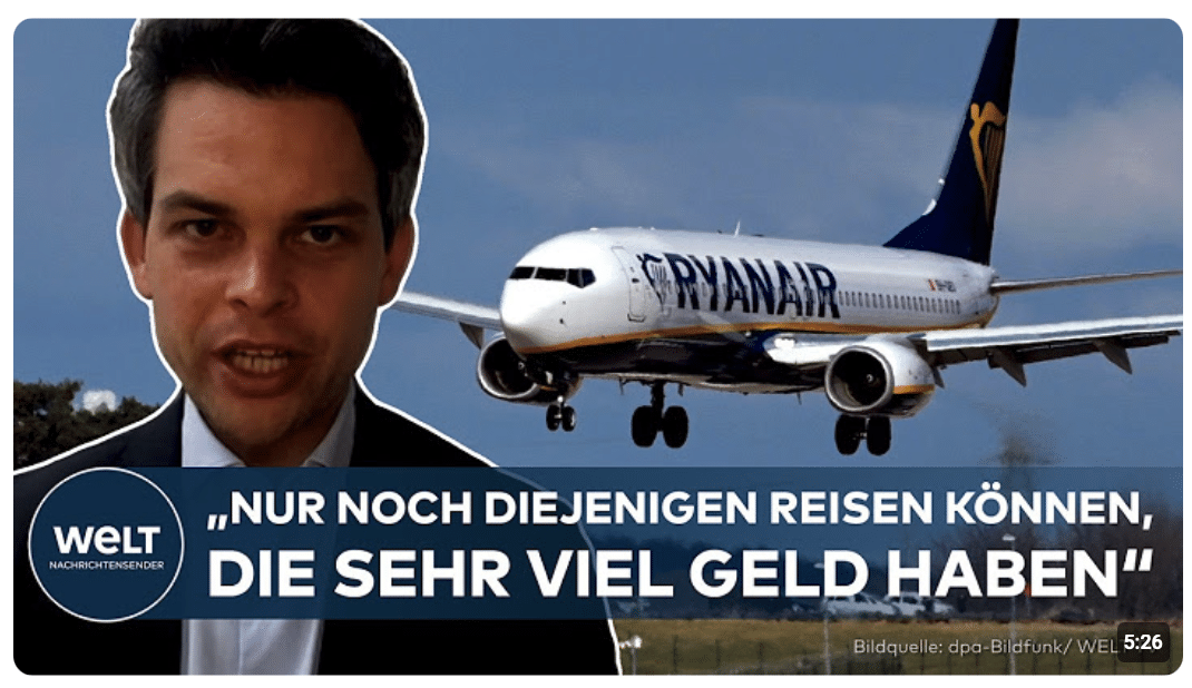 RYANAIR: Hälfte des Angebots in Berlin fällt weg! CDU-Politiker warnt vor steigenden Flugpreisen
