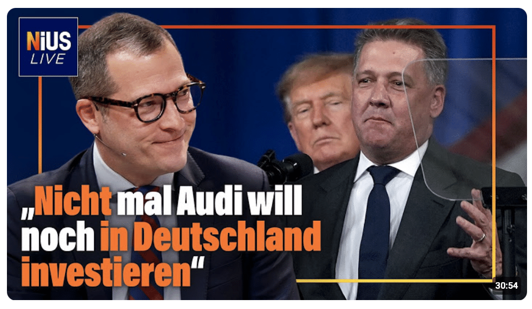 Wahlkampf mit Trump: „Nicht mal Audi will noch in Deutschland investieren“ I NIUS Live