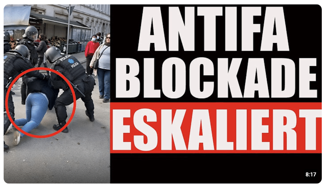 Heftige Szenen bei Demo: Polizei räumt Antifa-Blockade!