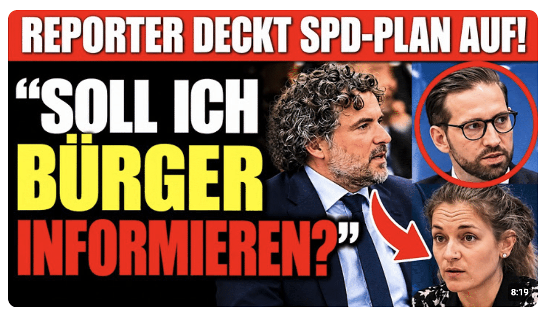Plötzlich verteidigt ein MUTIGER Reporter die Bürger gegen die SPD!